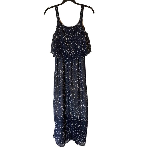 Chelsea & Theodore Navy Starry Maxi Dress Medium - Picture 2 of 8